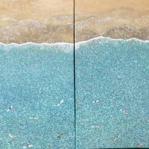 AQUA DRIFT | Acrylic on Canvas Diptych 24" x 30" 2025 (SOLD)