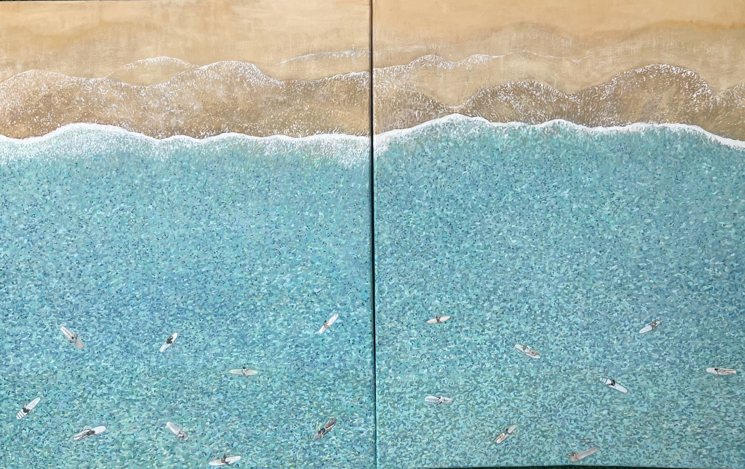 AQUA DRIFT | Acrylic on Canvas Diptych 24" x 30" 2025 (SOLD)
