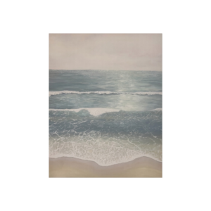 Original coastal sunrise painting with turquoise ocean reflections by LaLita King